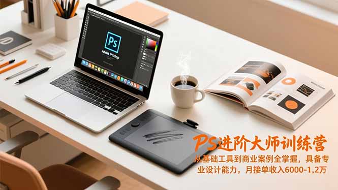 PS进阶大师训练营，从基础工具到商业案例全掌握，具备专业设计能力，月接单收入6000-1.2万-heixxmi