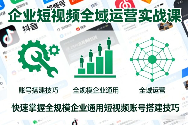 企业短视频全域运营实战课，快速掌握全规模企业通用短视频账号搭建技巧-heixxmi