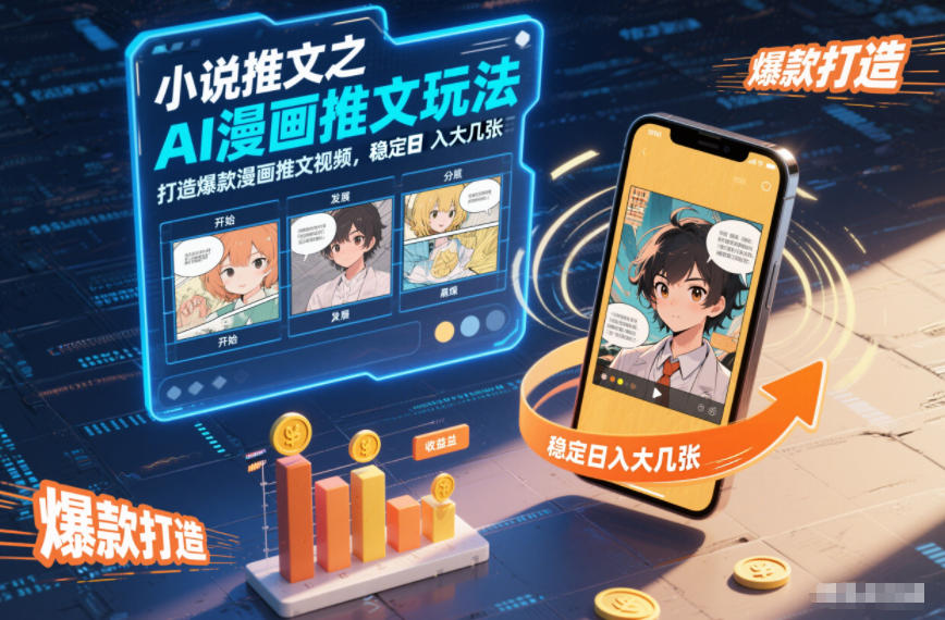 小说推文之AI漫画推文玩法，打造爆款漫画推文视频，稳定日入大几张-heixxmi