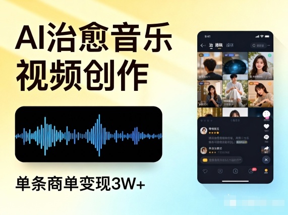 AI做治愈音乐视频，多平台投稿，单条商单变现3W+-heixxmi