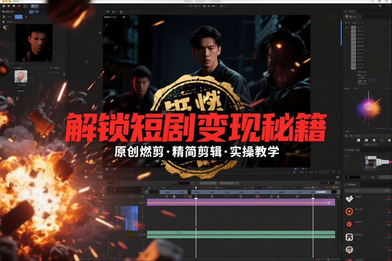 短剧拉新之原创燃剪精简剪辑实操课，解锁短剧变现秘籍-heixxmi