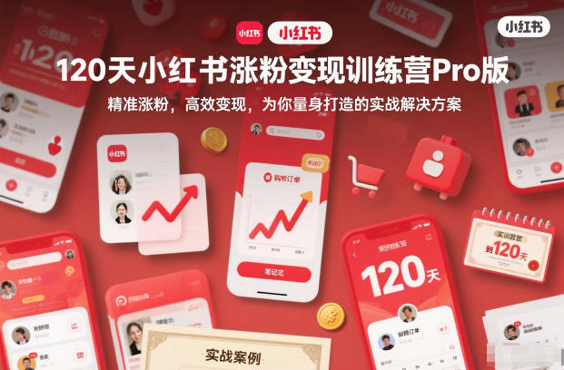 120天小红书涨粉变现训练营Pro版，​精准涨粉，高效变现​，为你量身打造的实战解决方案-heixxmi