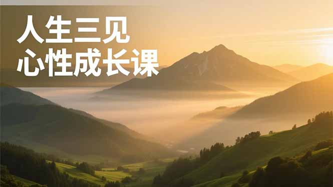 人生三见心性成长课，见天地众生自己，搞透人性安顿身心，活出清晰自我，内在富足无价-heixxmi
