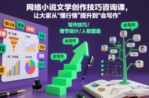 网络小说文学创作技巧咨询课，让大家从“懂行情”提升到”会写作”的高度-heixxmi