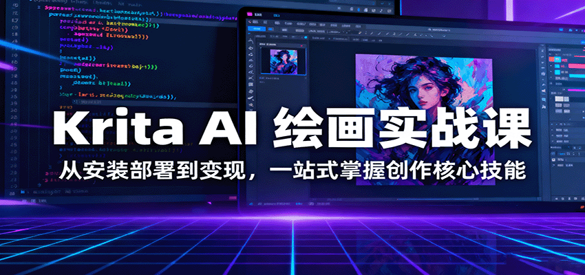 Krita AI 绘画实战课：从安装部署到变现，一站式掌握创作核心技能-heixxmi