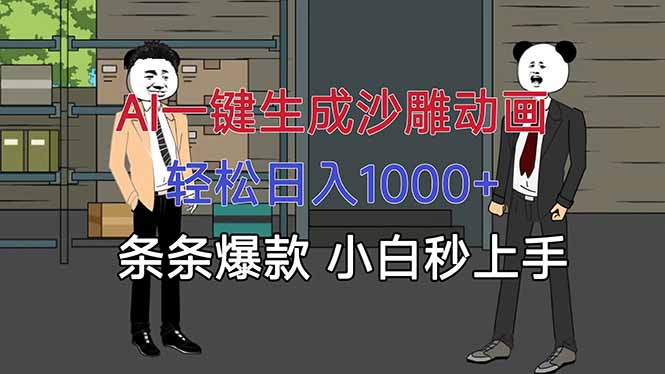 AI一键生成沙雕动画，轻松日入1000+，条条爆款，小白秒上手-heixxmi