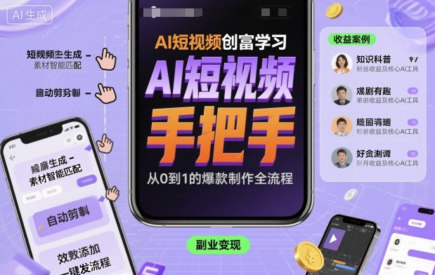 AI短视频创富学习，手把手教会你制作AI短视频-heixxmi