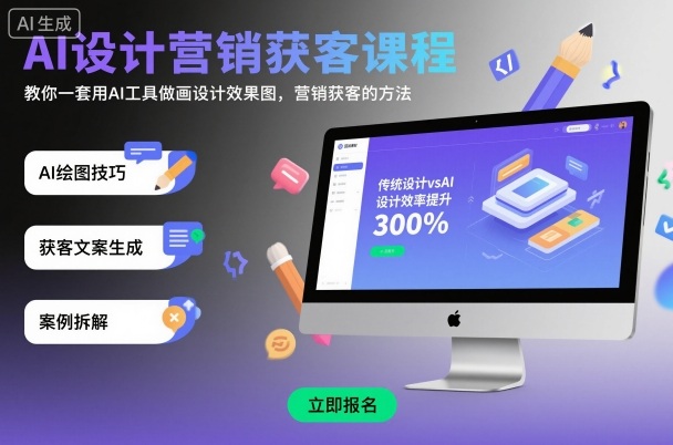 AI设计营销获客课程，教你一套用AI工具做画设计效果图，营销获客的方法-heixxmi