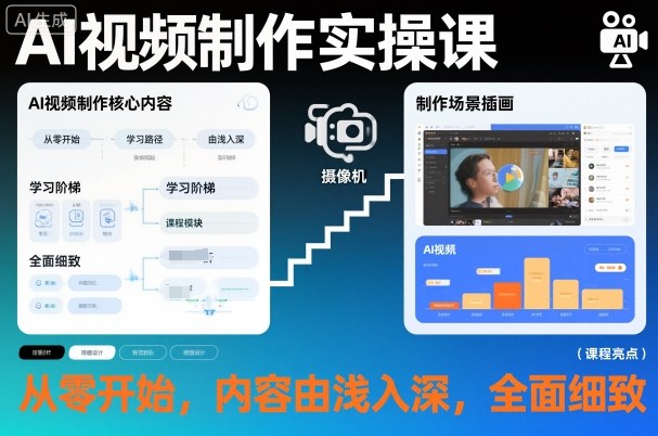 AI视频制作实操课，从零开始，内容由浅入深，全面细致-heixxmi