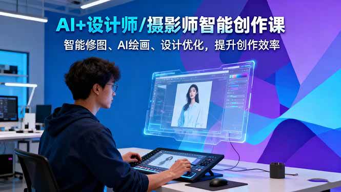 AI+设计师/摄影师智能创作课：智能修图、AI绘画、设计优化，提升创作效率-heixxmi