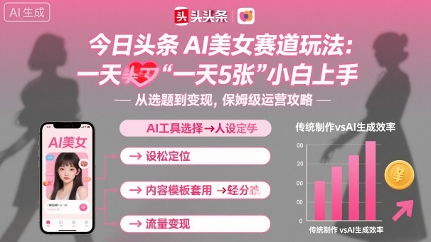 今日头条AI美女赛道玩法，一天轻松5张，小白轻松上手-heixxmi