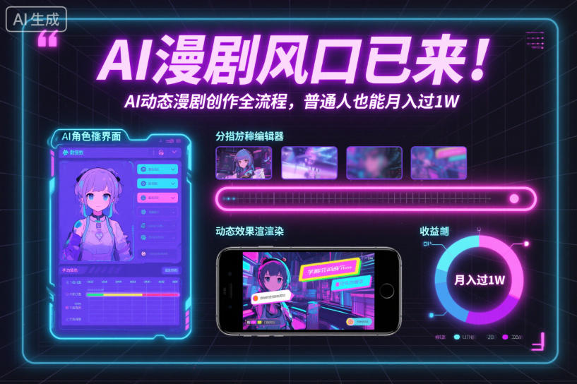 AI漫剧风口已来！AI动态漫剧创作全流程，普通人也能月入过1W-heixxmi