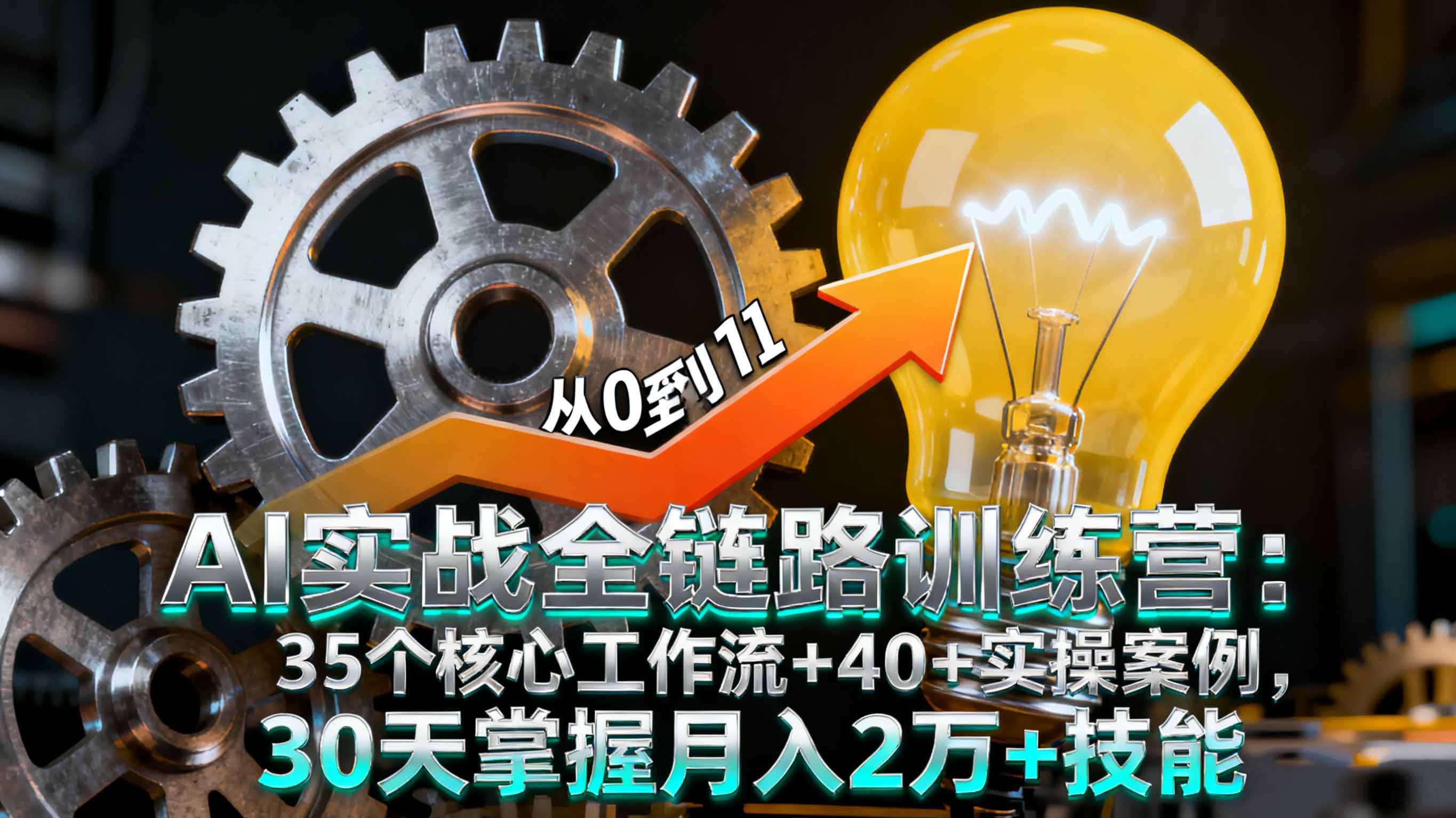 AI实战全链路训练营：35个核心工作流+40+实操案例，30天掌握月入2万+技能-heixxmi