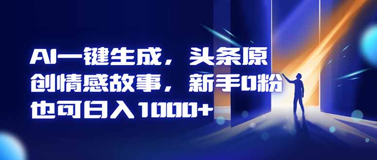 AI一键生成，头条原创情感故事，新手0粉也可日入1000+-heixxmi