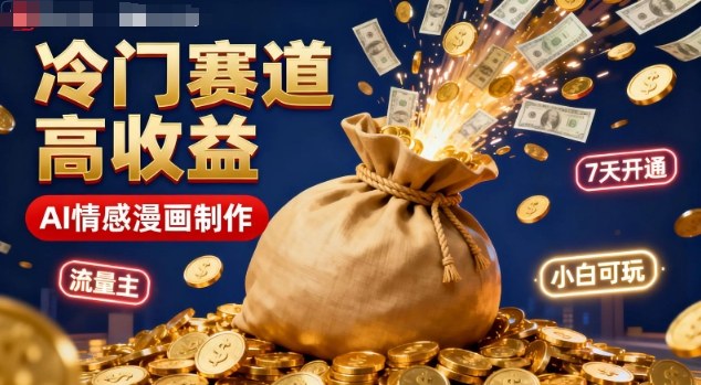 公众号冷门赛道，用AI做情感漫画，7天开通流量主，操作简单，小白可玩-heixxmi