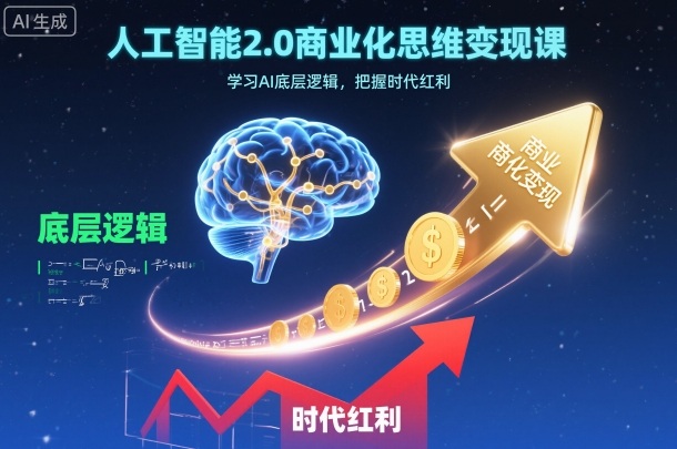 人工智能2.0商业化思维变现课，学习AI底层逻辑，把握时代红利-heixxmi