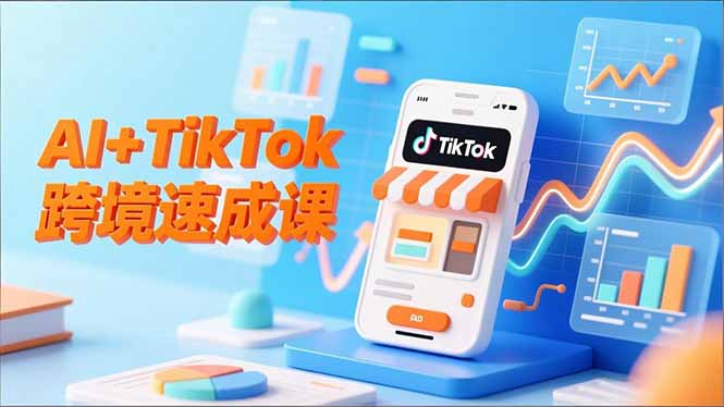AI+TikTok跨境速成课，智能翻译、店铺定位、流程拆解，7天高效上线运营-heixxmi