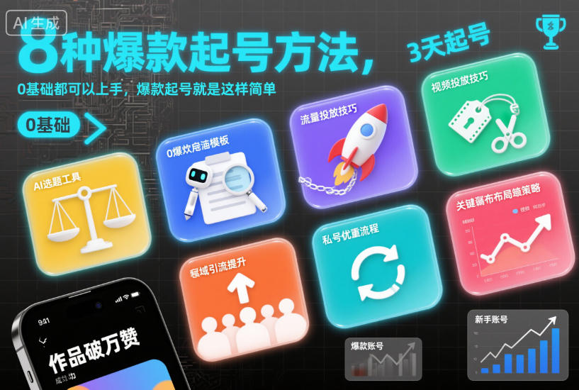 8种爆款起号方法，0基础都可以上手，爆款起号就是这样简单-heixxmi