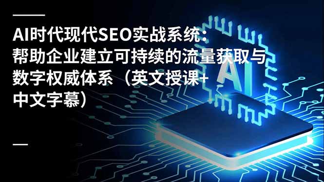 AI时代现代SEO实战系统：帮助企业建立可持续的流量获取与数字权威体系(英文授课+中文字幕-heixxmi