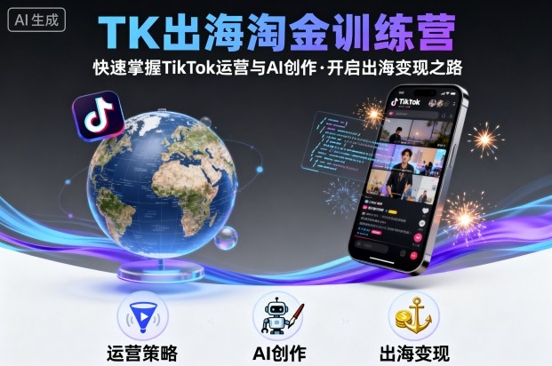 TK出海淘金训练营，助你快速掌握TikTok运营与AI创作，开启出海变现之路-heixxmi