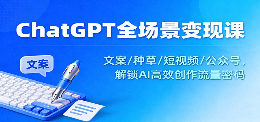 ChatGPT全场景变现课：文案/种草/短视频/公众号，解锁AI高效创作流量密码-heixxmi