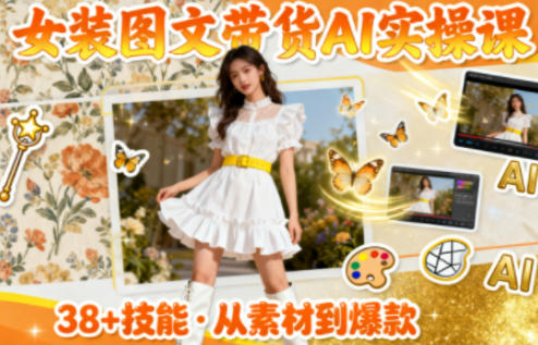 女装图文带货的AI实操课，覆盖38个实用技能，快速提升素材制作效率-heixxmi