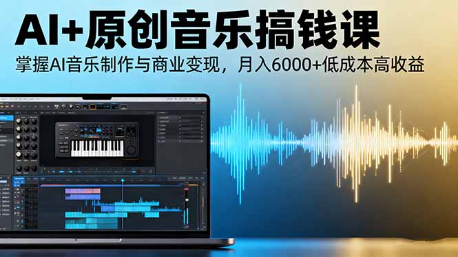 AI+原创音乐搞钱课：掌握AI音乐制作与商业变现，月入6000+低成本高收益-heixxmi