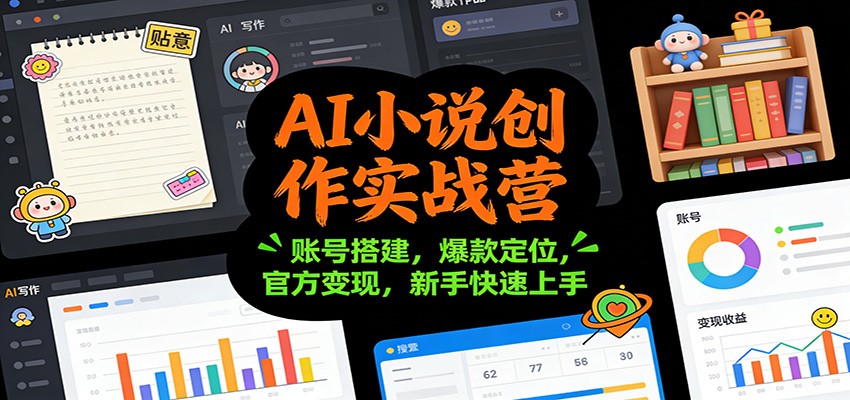 AI小说创作实战营：账号搭建，爆款定位，官方变现，新手快速上手-heixxmi