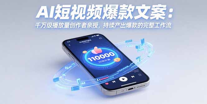 AI短视频爆款文案：千万级播放量创作者亲授，持续产出爆款的完整工作流-heixxmi