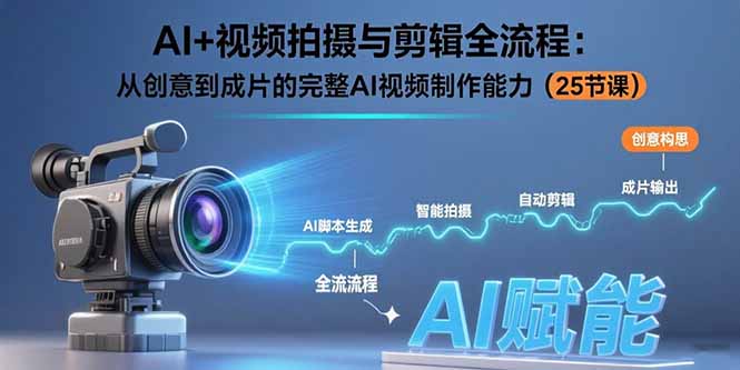 AI+视频拍摄与剪辑全流程：从创意到成片的完整AI视频制作能力(25节课-heixxmi