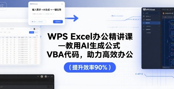 WPS Excel办公精讲课，教用 AI 生成公式，VBA 代码，助力高效办公-heixxmi