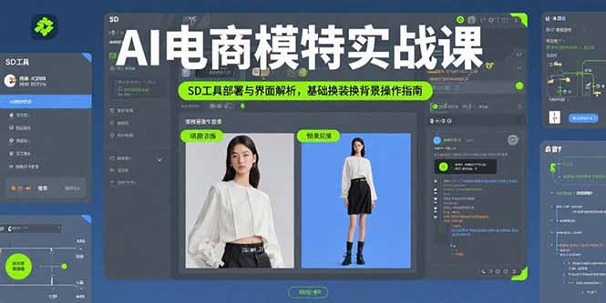 AI电商模特实战课，SD工具部署与界面解析，基础换装换背景操作指南-heixxmi