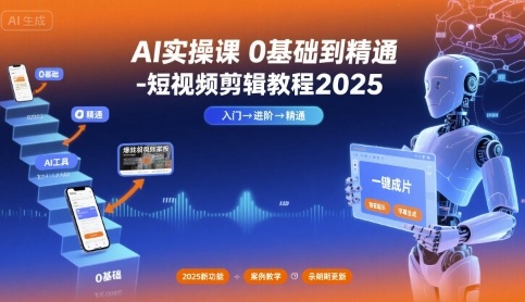 AI实操课0基础到精通-短视频剪辑教程2025-heixxmi