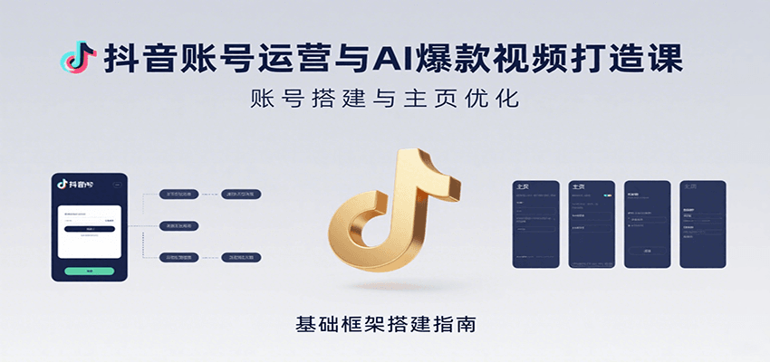 抖音账号运营与AI爆款视频打造课：含账号搭建、运营及多种AI特效视频制作方法-heixxmi