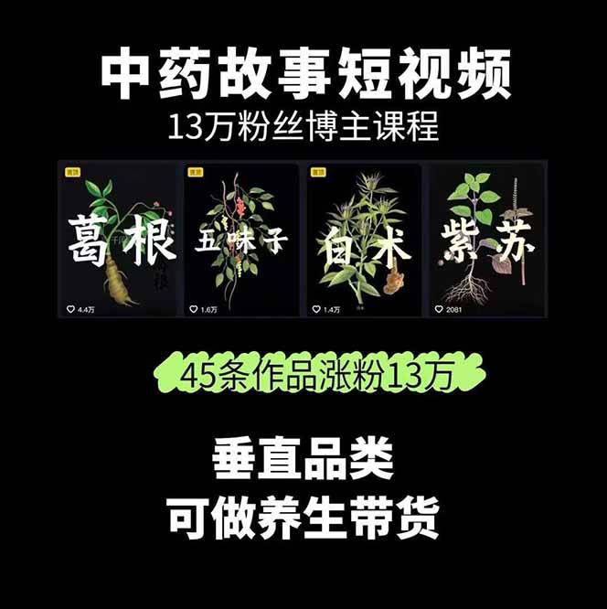 图片[2]-中药文化赛道：溯源故事开发，AI工具实战，平台运营，全方位解锁中医流量变现新路径-heixxmi