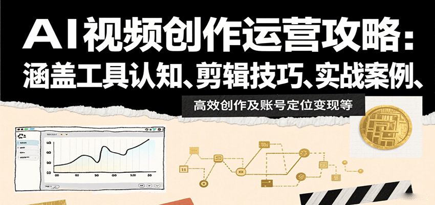 AI视频创作运营攻略：涵盖工具认知、剪辑技巧、实战案例、高效创作及账号定位变现等-heixxmi