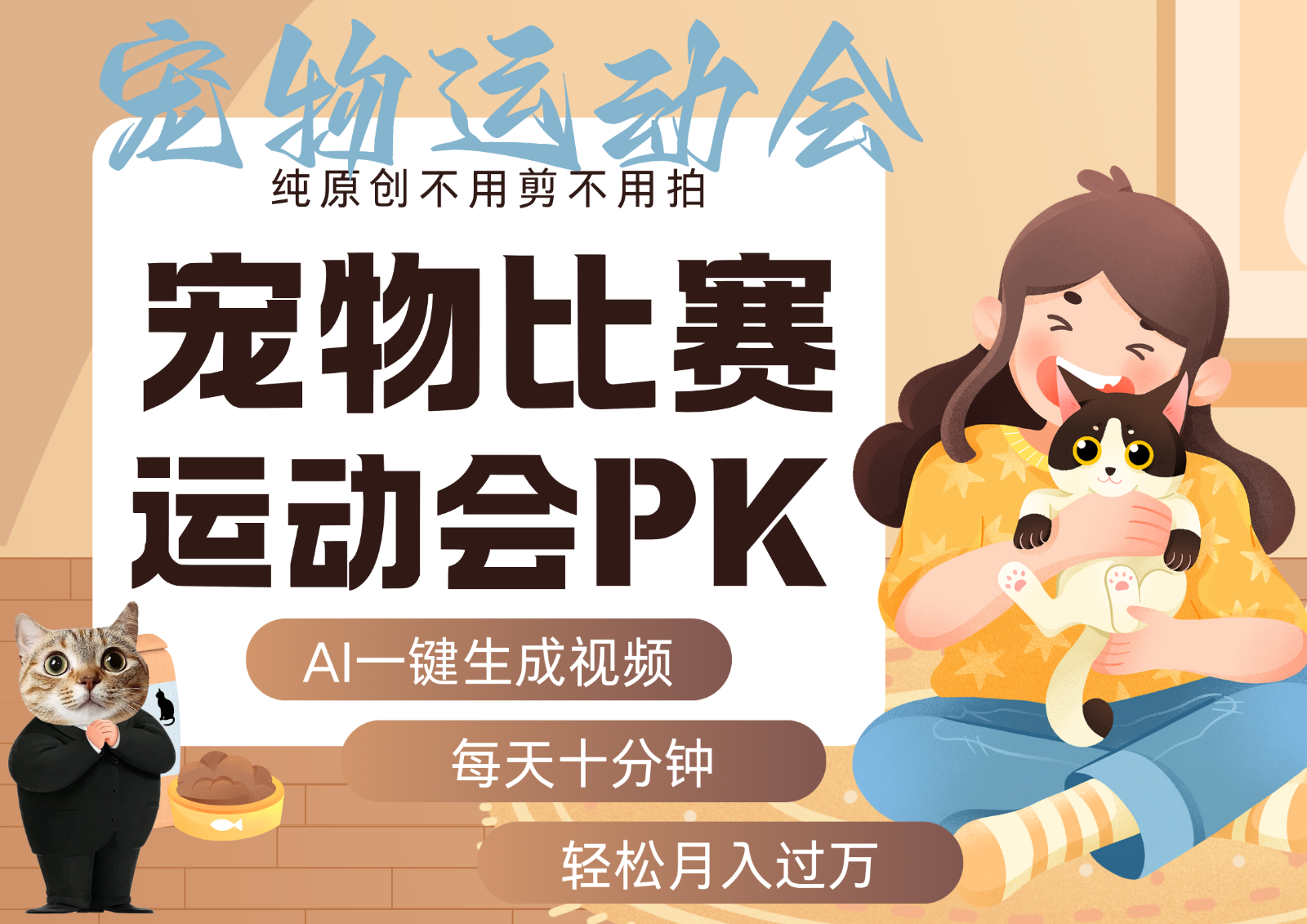 AI萌宠运动员跳水 射击 篮球 足球比赛 每天十分钟 附详细提示词文案库 代替做...-heixxmi