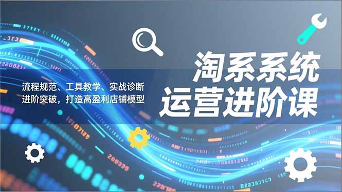 淘系系统运营进阶课2.0，流程规范、工具教学、实战诊断，进阶突破，打造高盈利店铺模型-heixxmi