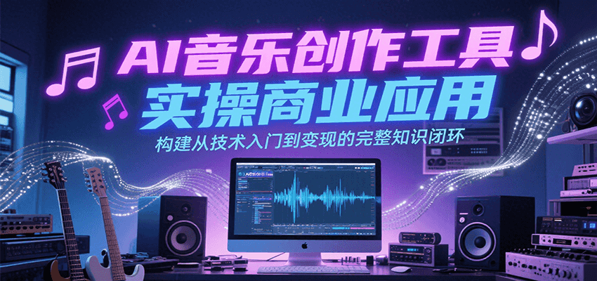 AI音乐创作工具实操商业应用，构建从技术入门到变现的完整知识闭环-heixxmi