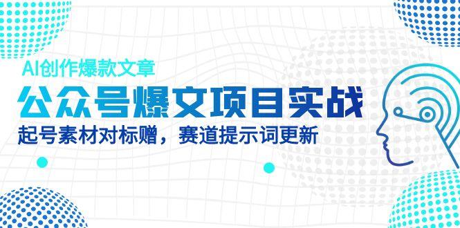 公众号爆文项目实战，AI创作爆款文章，起号素材对标赠(附赛道AI提示词-heixxmi