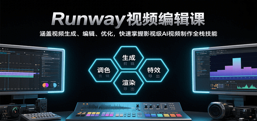 Runway视频编辑课，涵盖视频生成、编辑、优化，快速掌握影视级AI视频制作全栈技能-heixxmi