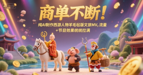商单不断！纯AI制作西游人物羊毛毡版文旅MV，流量+节目效果统统拉满-heixxmi