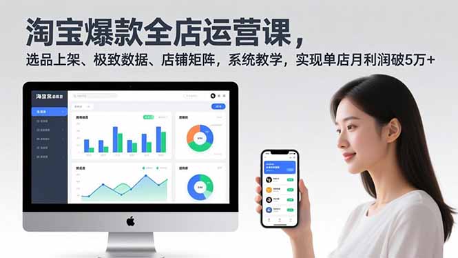 淘宝爆款全店运营课2.0，选品上架、极致数据、店铺矩阵，系统教学，实现单店月利润破5万+-heixxmi