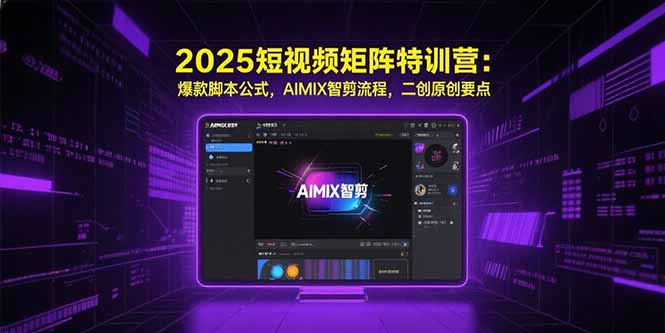 2025短视频矩阵特训营：爆款脚本公式，AIMIX智剪流程，二创原创要点-heixxmi