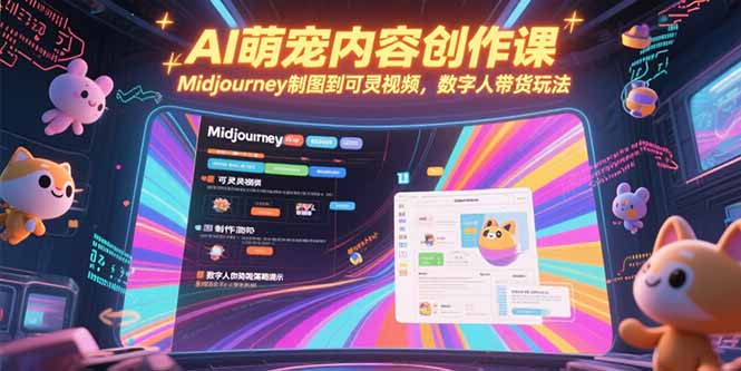 AI萌宠内容创作课，Midjourney制图到可灵视频，数字人带货玩法-heixxmi
