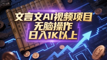 文言文AI视频项目，无脑操作，日入1K以上-heixxmi