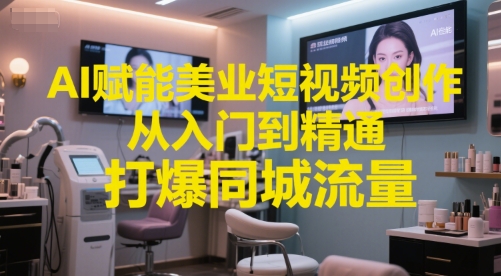 AI赋能美业短视频创作，从入门到精通，打爆同城流量，超级AI工具短视频实操落地-heixxmi