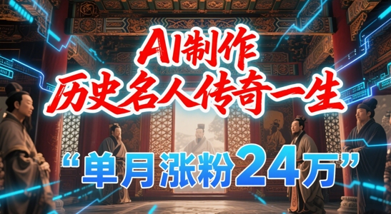 暴力起号！用AI制作历史名人传奇一生，单月涨粉24W，涨粉+变现赛道黑马来了-heixxmi