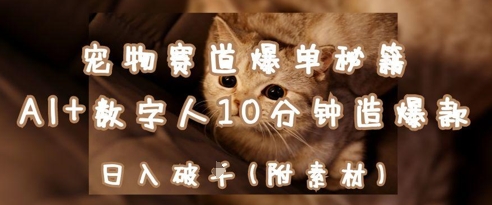 宠物赛道爆单秘籍：AI+数字人10分钟造爆款，日入1k-heixxmi