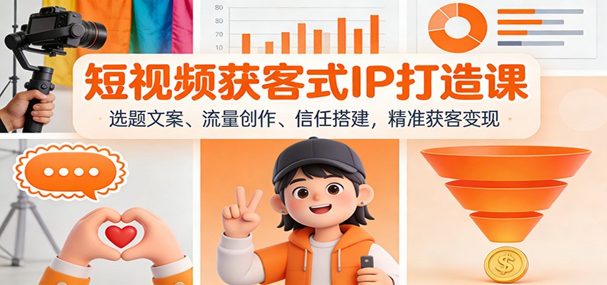 短视频获客式IP打造课：选题文案、流量创作、信任搭建，精准获客变现-heixxmi